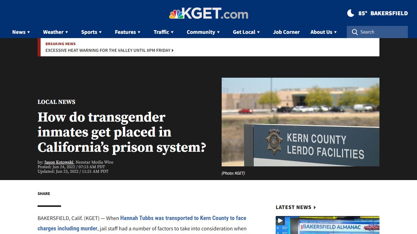 Kern, state have policies in place for trans inmates - KGET 17